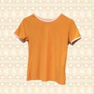 Ardene Basic Mustard Yellow Short-Sleeve T-shirt Womens Medium